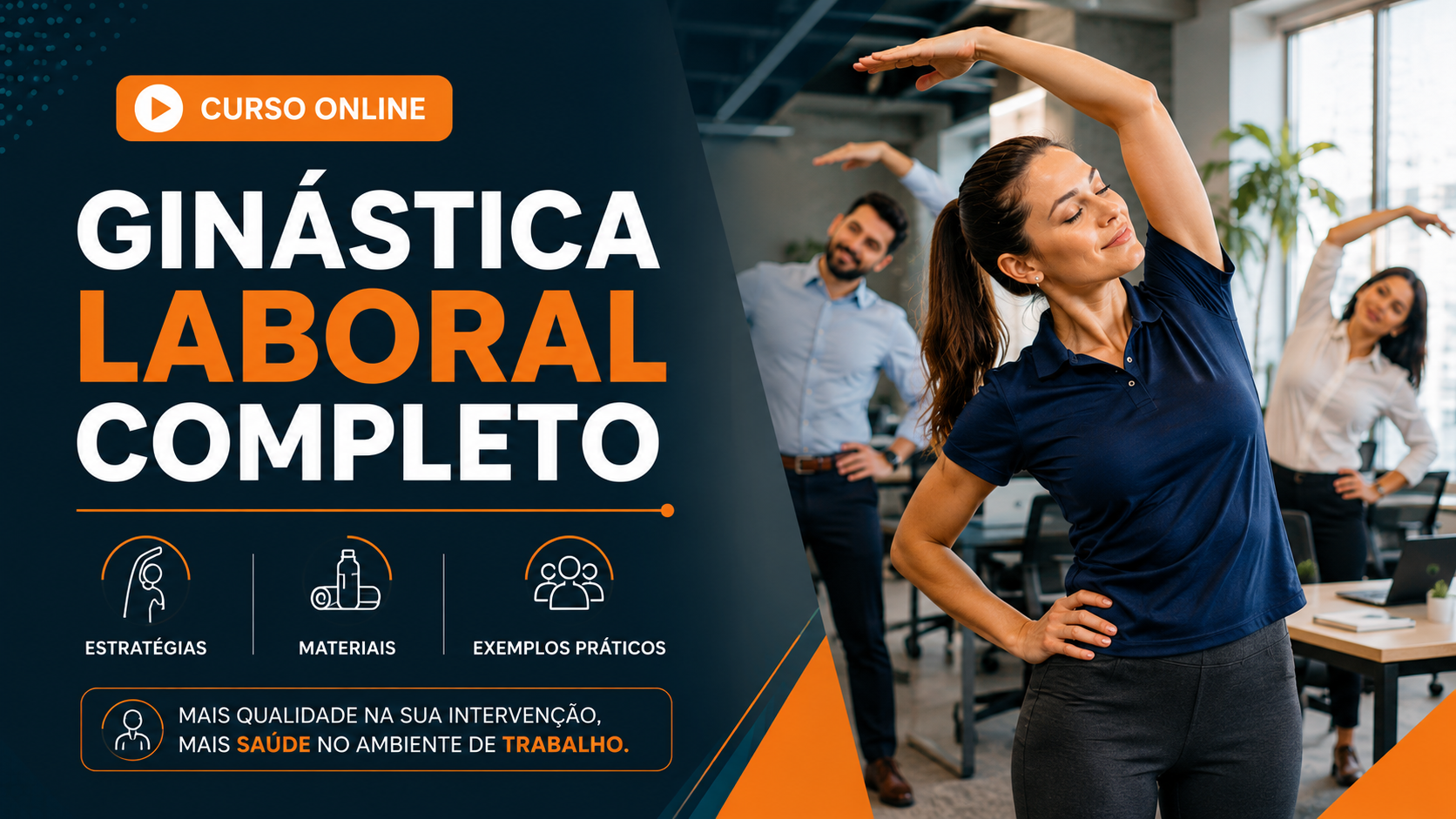 Capa da formação Curso de Ginástica Laboral Completo On-line
