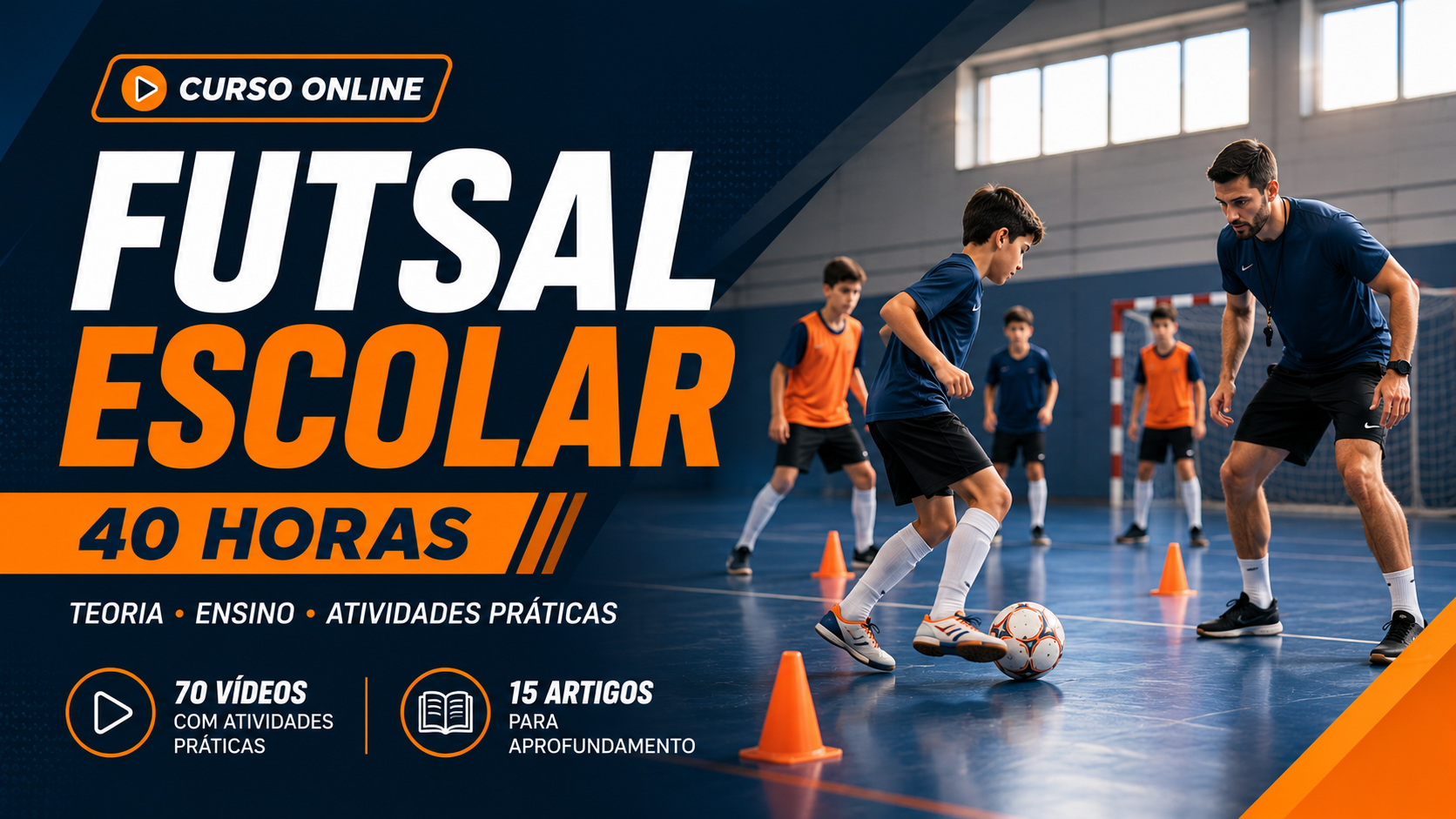 Capa da formação Curso Online – Futsal Escolar – 40h